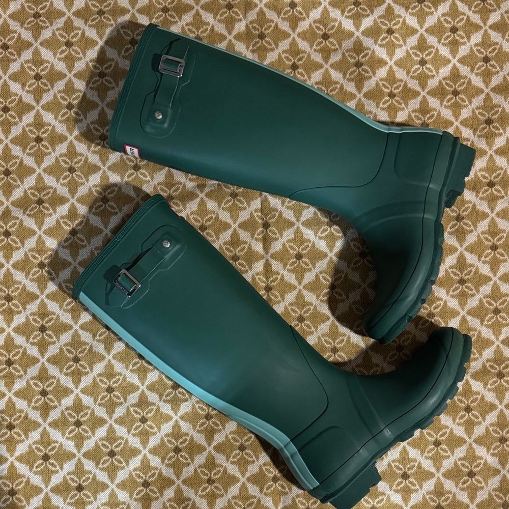 Hunter Forest Green Adjustable Rain Boots